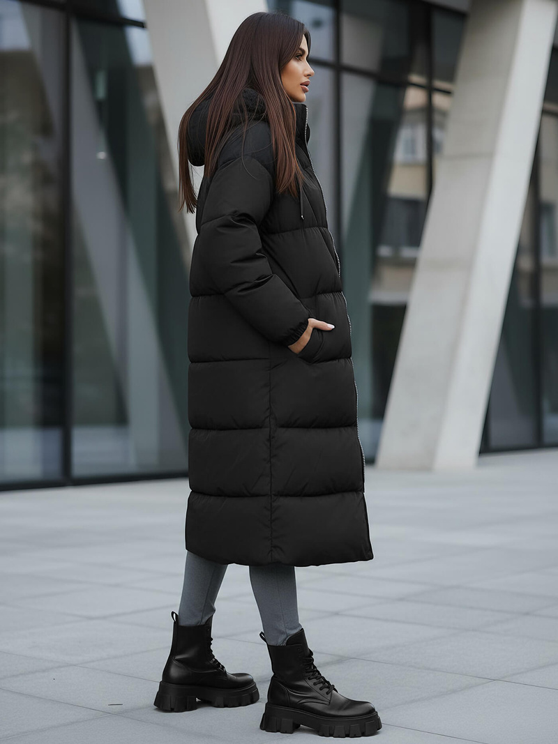 Női téli kabát fekete OZONEE JS/5M3163/392Z