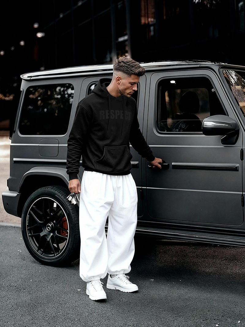 Férfi kapucnis felső fekete OZONEE JS/8B1968/3