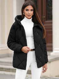 Női téli kabát fekete OZONEE JS/5M3175/392Z