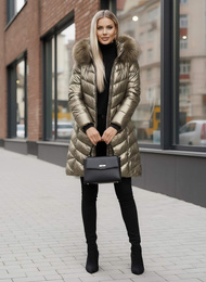 Női téli kabát arany OZONEE JS/16M9100/403Z
