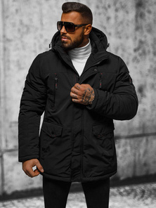 Férfi Steppelt Kabát Fekete OZONEE JS/5M718/392