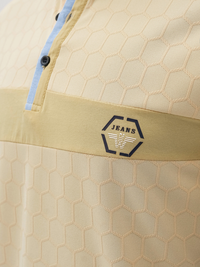 Férfi galléros póló bézs OZONEE O/QQ922