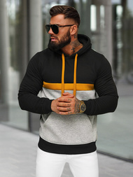 Férfi kapucnis felső fekete OZONEE JS/8B1319/3