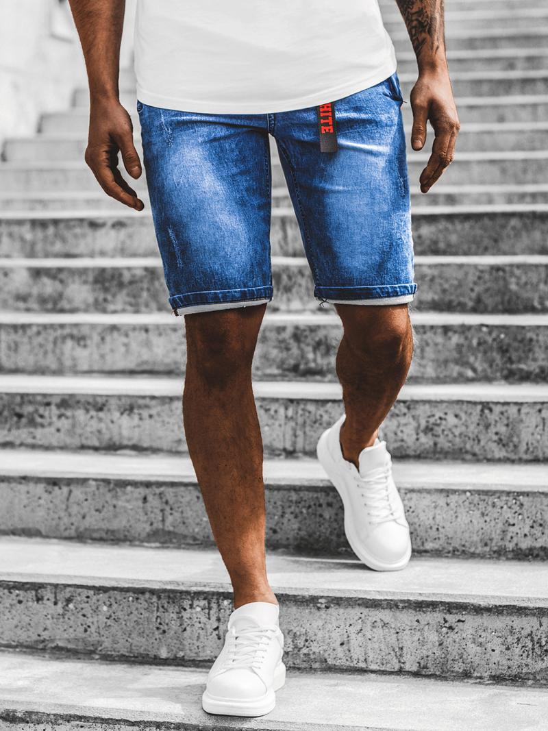 Férfi farmer rövidnadrág Kék OZONEE RF/HY341/2