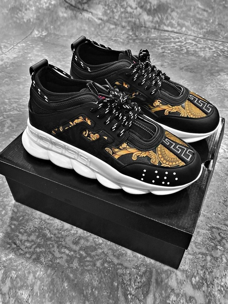 magas sneakersek fekete-bézs OZONEE G/2020