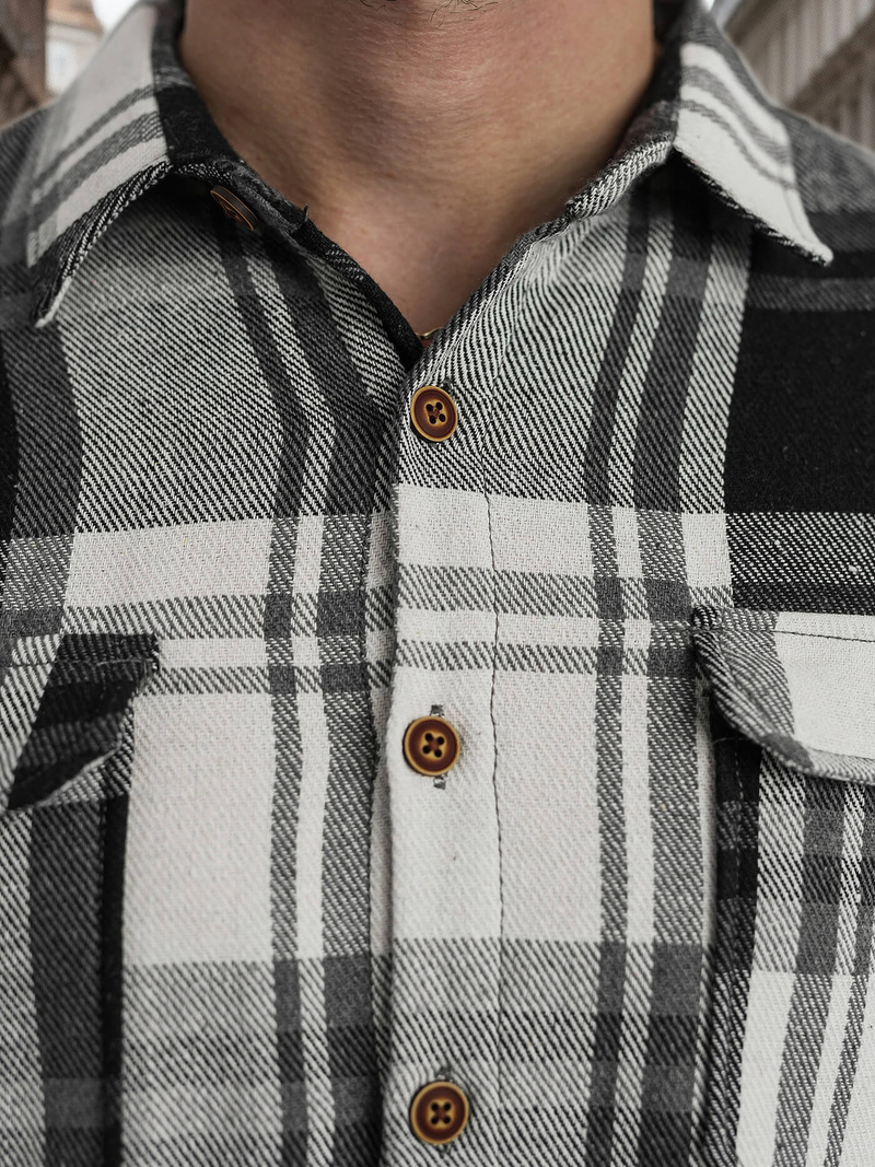 Férfi Ing fekete-fehér OZONEE NB/MC728N/3