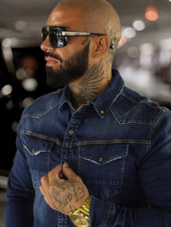 Férfi farmer ing kék OZONEE O/51412