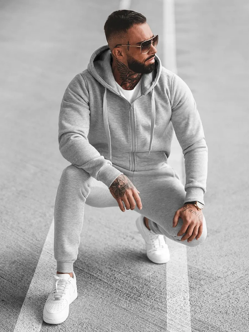 Férfi melegítő együttes szürke OZONEE JS/68C10386/2Z