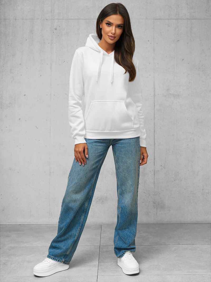 Női kapucnis pulóver Fehér OZONEE JS/W02Z