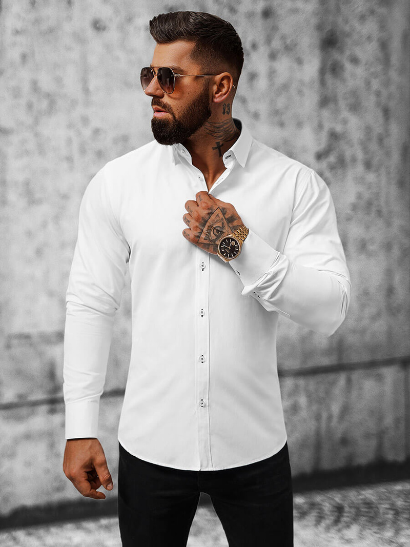 Férfi Ing Fehér OZONEE O/V03