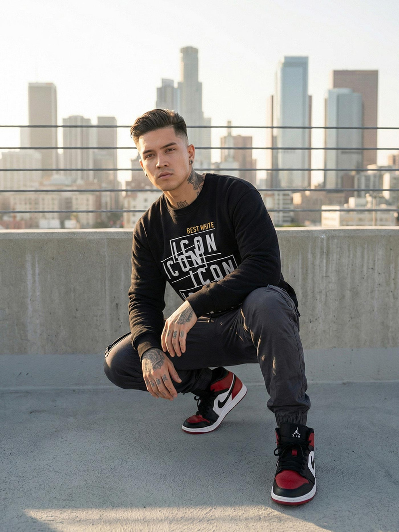 Férfi Melegítő Felső Fekete OZONEE JS/8B1763/3Z