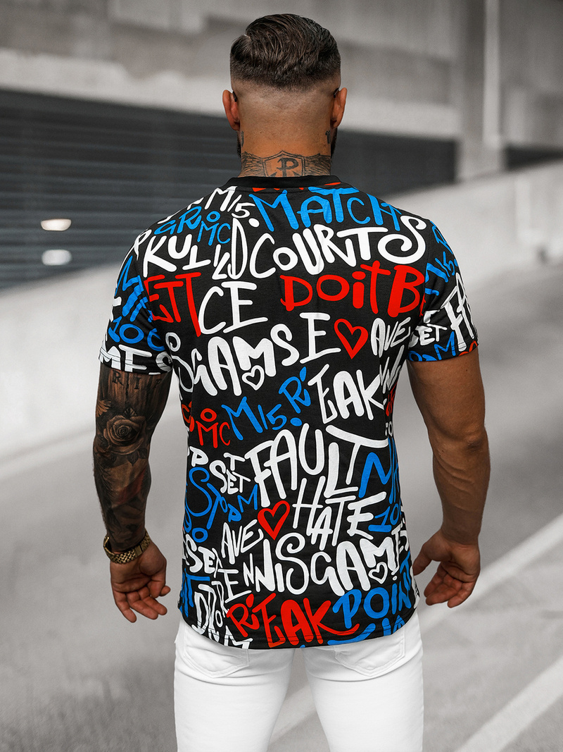 Férfi Póló Fekete OZONEE O/T1271/3