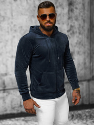 Férfi velúr kapucnis pulóver gránát OZONEE JS/8B1168/25