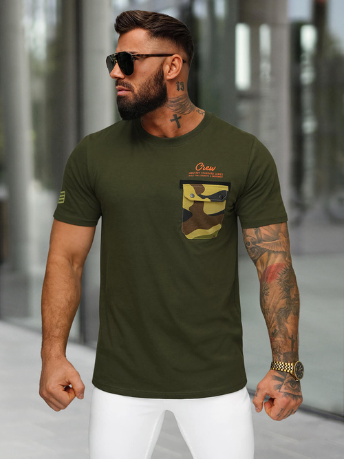 Férfi Póló Khaki OZONEE O/MPO3492