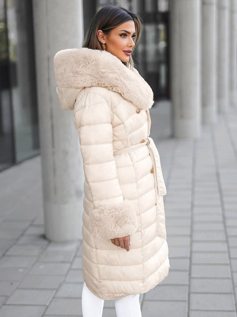 Női kabát bézs OZONEE JS/5M3160/254Z