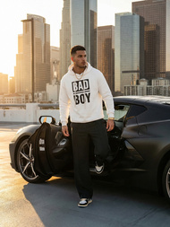 Férfi kapucnis felső fehér OZONEE JS/65B3909/1Z