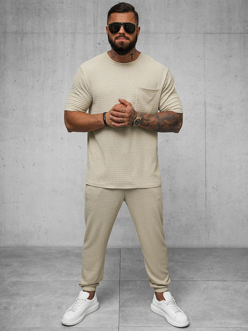 Férfi Póló Bézs OZONEE O/Y960T