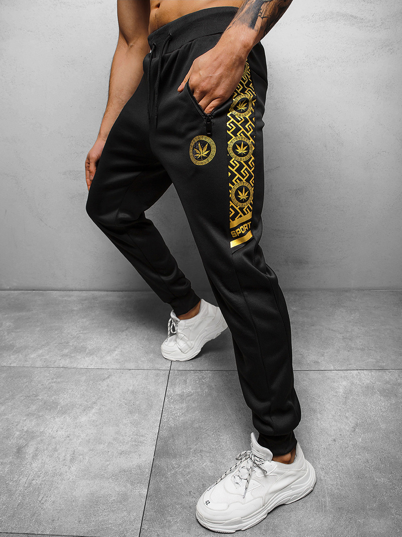 Férfi melegítő nadrág Fekete-Arany OZONEE O/HM663