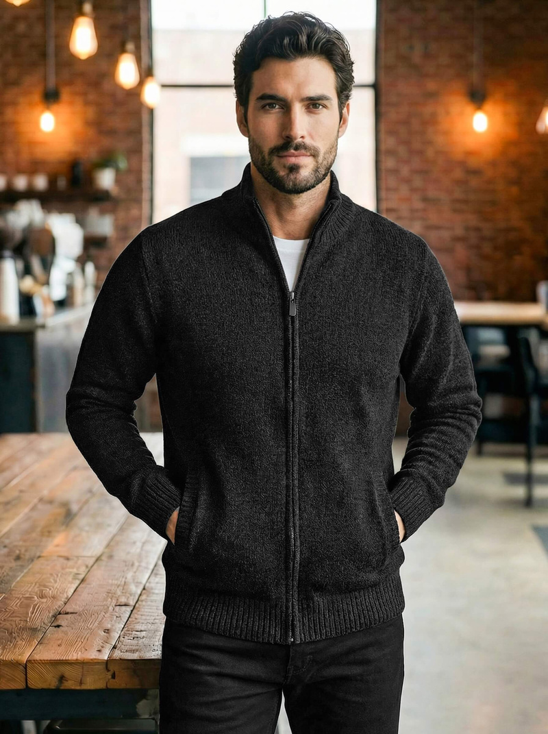 Férfi Pulóver Fekete OZONEE JS/59B3611/3