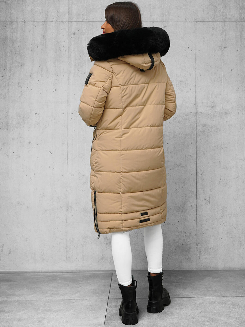 Női téli kabát bézs OZONEE O/W377