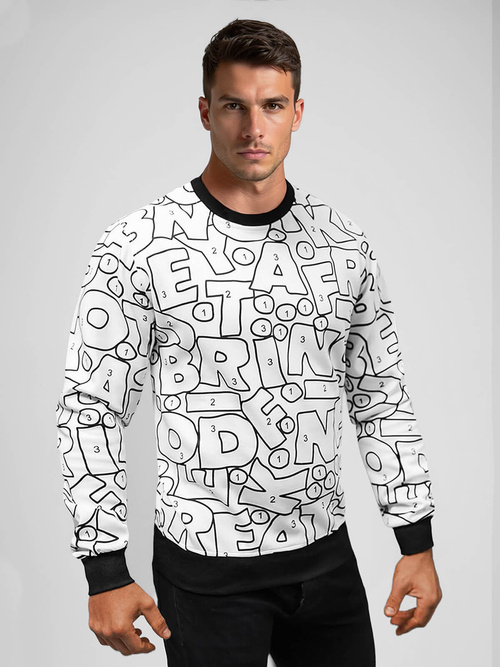 Férfi Pulóver Fehér OZONEE JS/8B1136/1Z