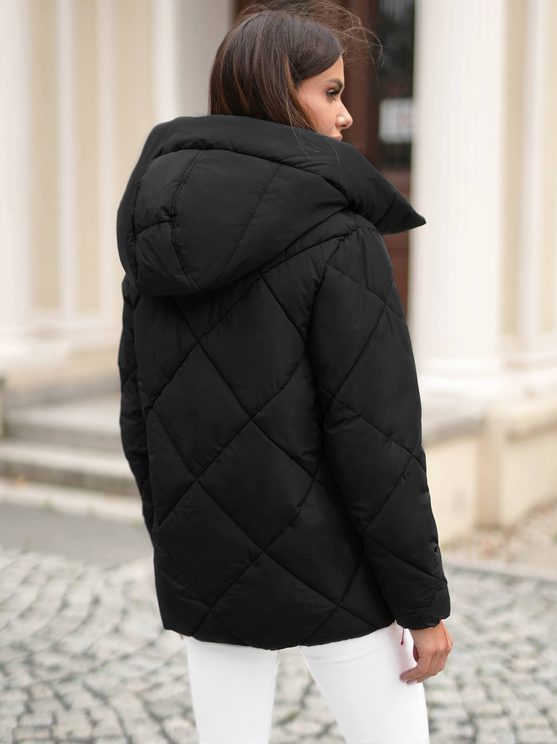 Női téli kabát fekete OZONEE JS/5M3175/392Z