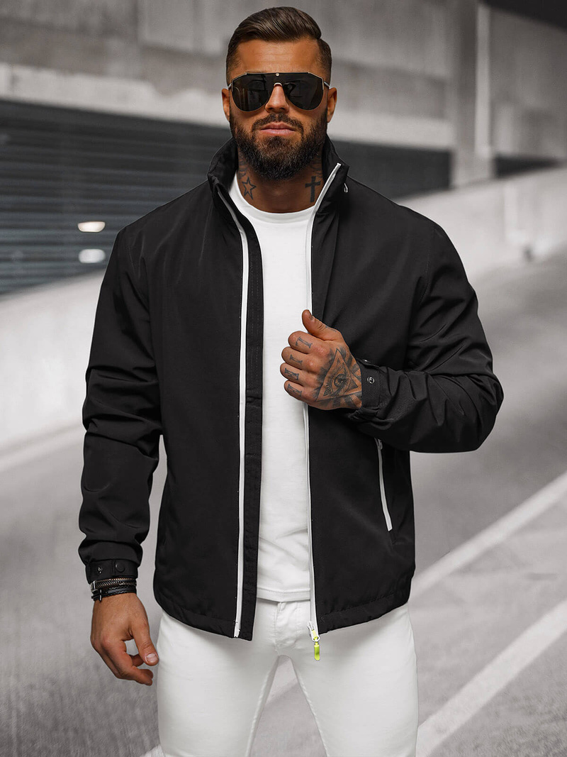 Férfi kapucnis softshell kabát fekete OZONEE JS/5M3105/392Z