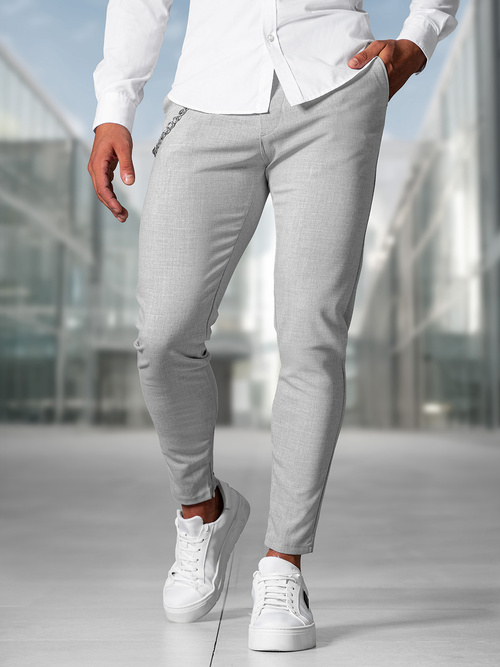 Férfi chino nadrág szürke OZONEE DJ/3300Z