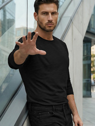 Férfi hosszú ujjú póló fekete OZONEE JS/2088Z