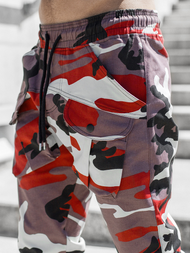 Férfi nadrág jogger bordó-bézs OZONEE G/11144