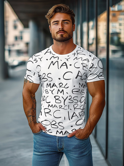 Férfi Póló Fehér OZONEE JS/8T1213/1Z