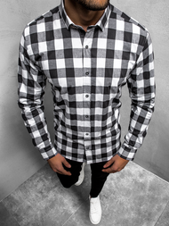 Férfi Ing Fekete-fehér OZONEE O/3011/13