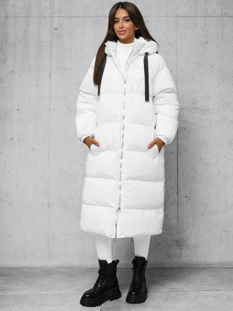 Női téli kabát fehér OZONEE JS/5M3163/281Z