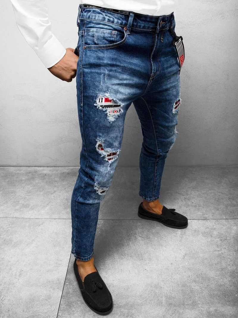 Férfi farmer nadrág Kék OZONEE DR/TF075