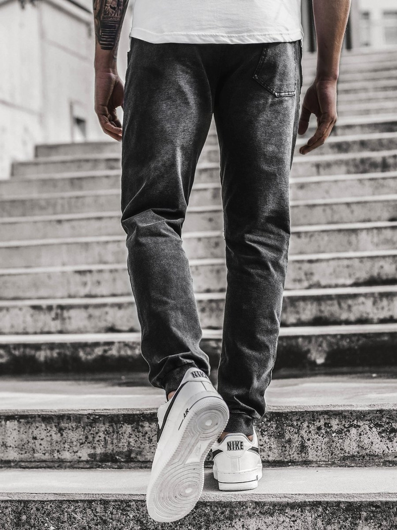 Férfi farmer jogger nadrág Fekete OZONEE JS/KK1098