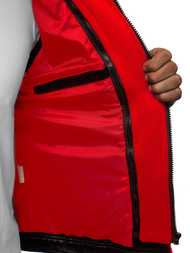 Férfi bőrdzseki fekete-piros OZONEE N/6129