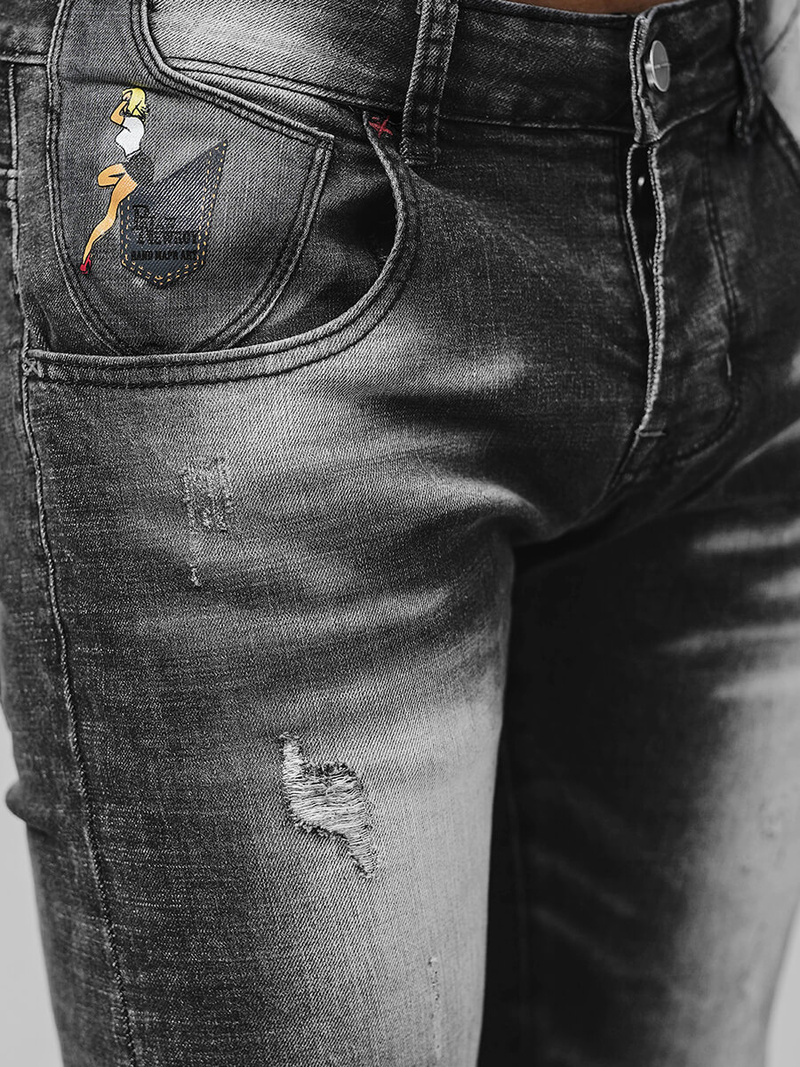 Férfi farmer nadrág fekete OZONEE NB/MP0024NZ