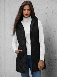 Női hosszú mellény fekete OZONEE O/H928/1Z