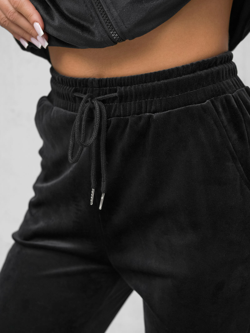 Női Melegítő Szett Velúr Fekete OZONEE JS/35C1610/3