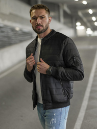 Férfi kabát fekete OZONEE JS/8M985/392Z