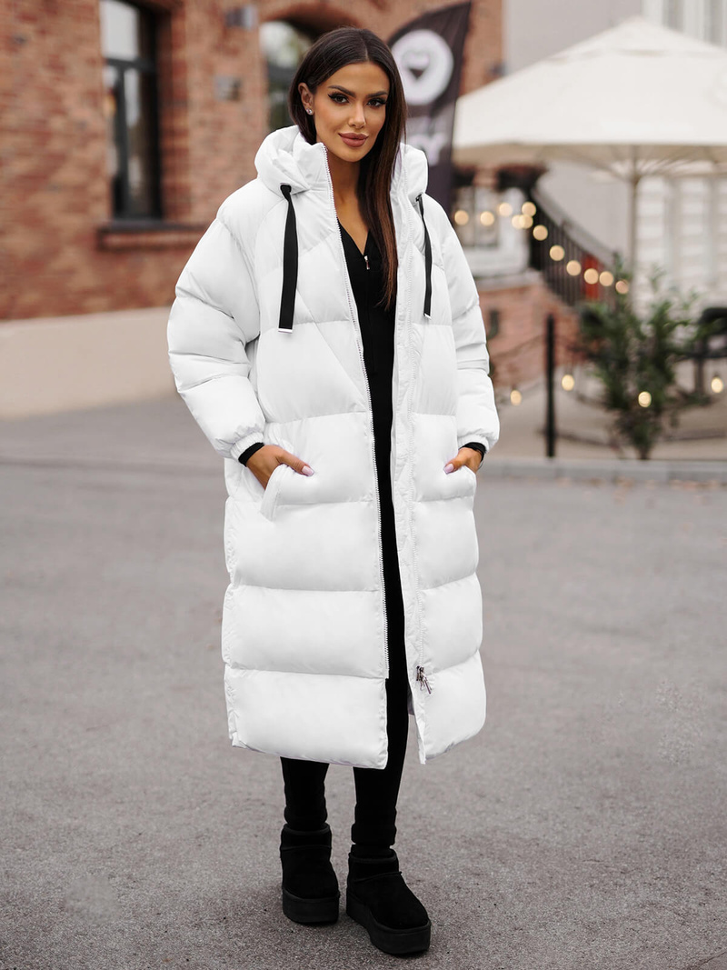 Női téli kabát fehér OZONEE JS/5M3163/281Z