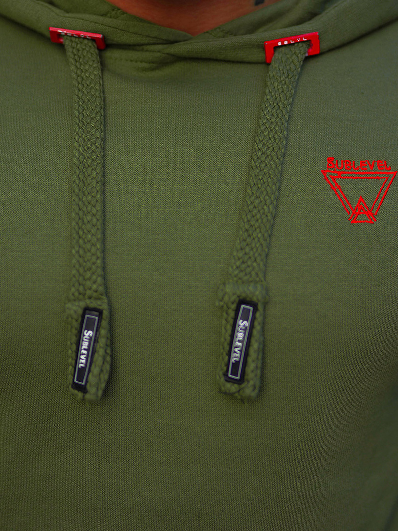 Férfi Kapucnis Pulóver Zöld OZONEE O/H1060