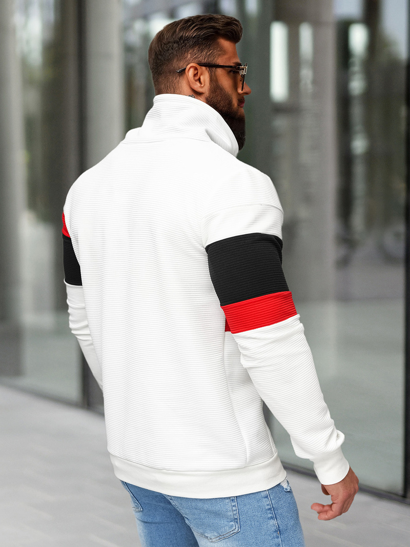 Férfi pulóver fehér OZONEE O/B7524Z