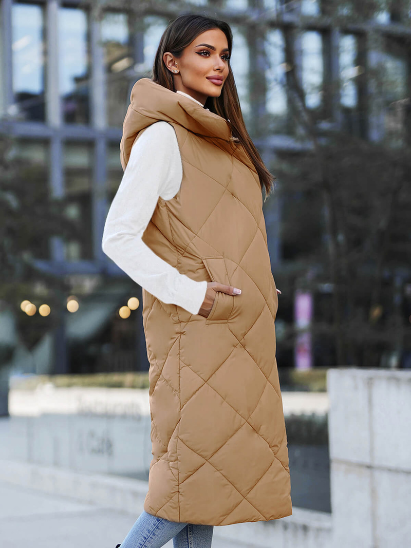 Női Hosszú Mellény Camel OZONEE JS/5M3165/84