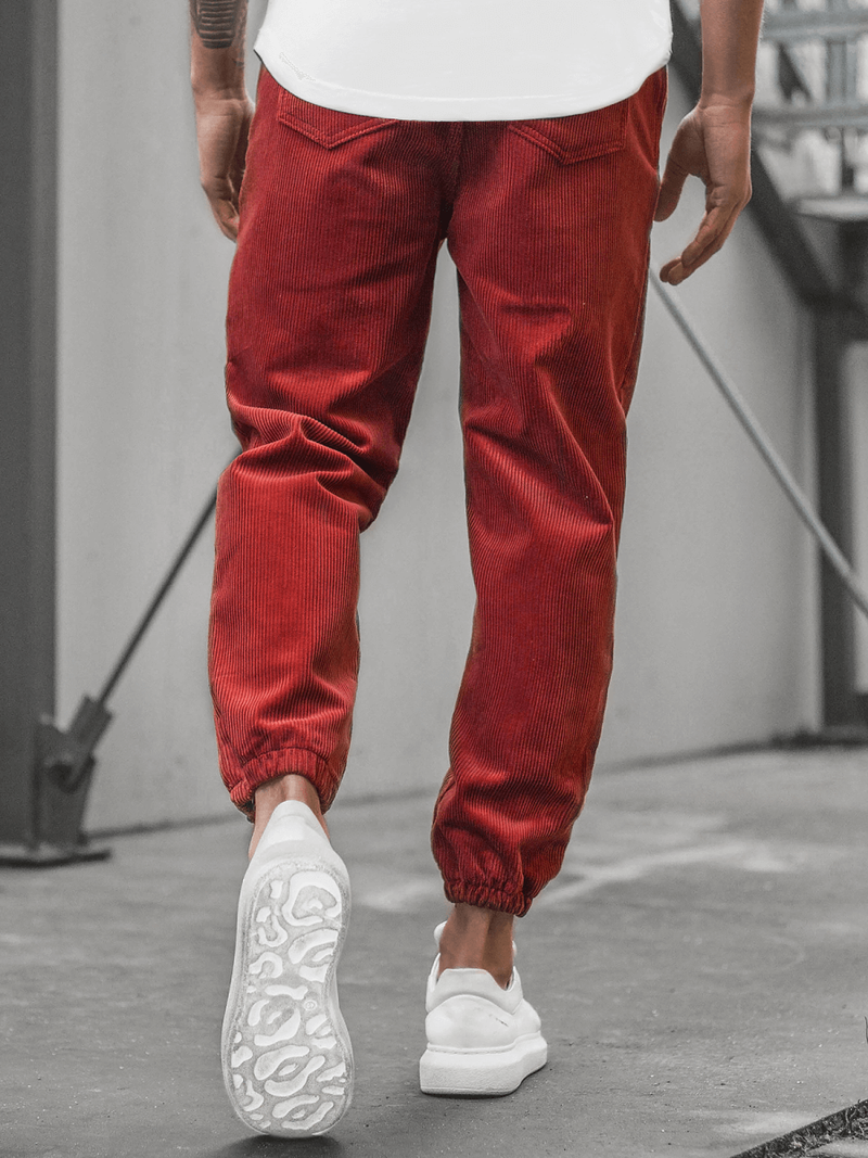 Férfi nadrág kordbársony Bordó OZONEE R/4083