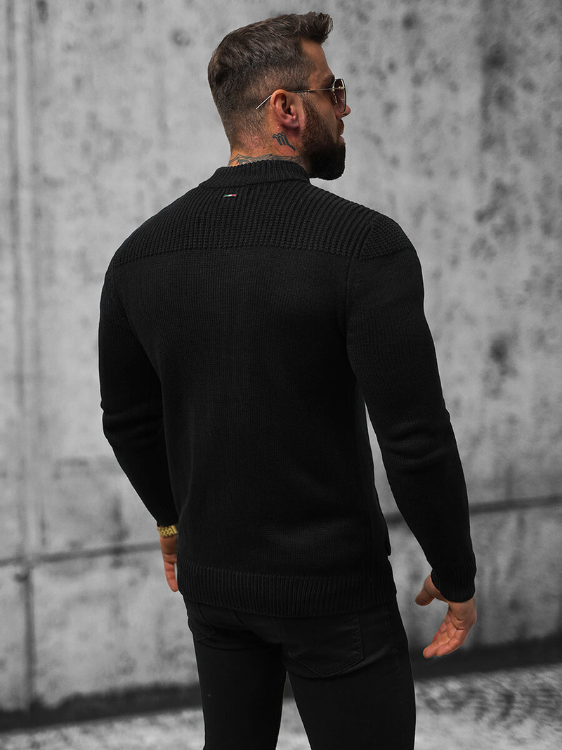 Férfi Pulóver Fekete OZONEE NB/MM6011/4