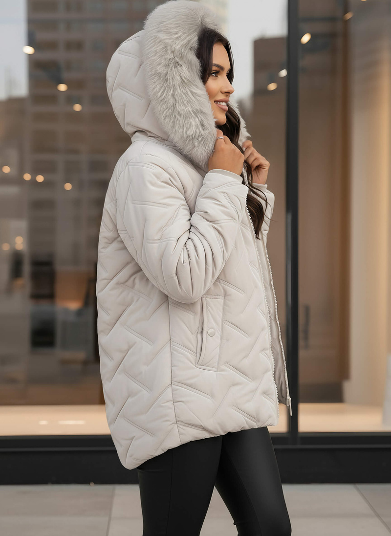 Női téli kabát Világos-Szürke OZONEE JS/16M9296/280Z