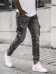 Férfi Nadrág Jogger Fekete OZONEE NB/MP0112N