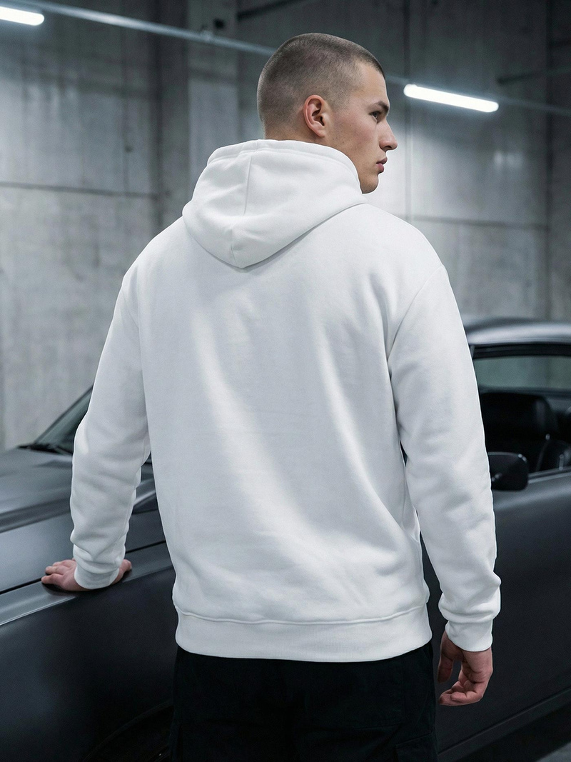Férfi kapucnis felső fehér OZONEE JS/65B3907/1Z
