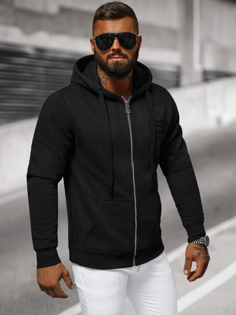 Férfi kapucnis pulóver Fekete OZONEE NB/MF2003